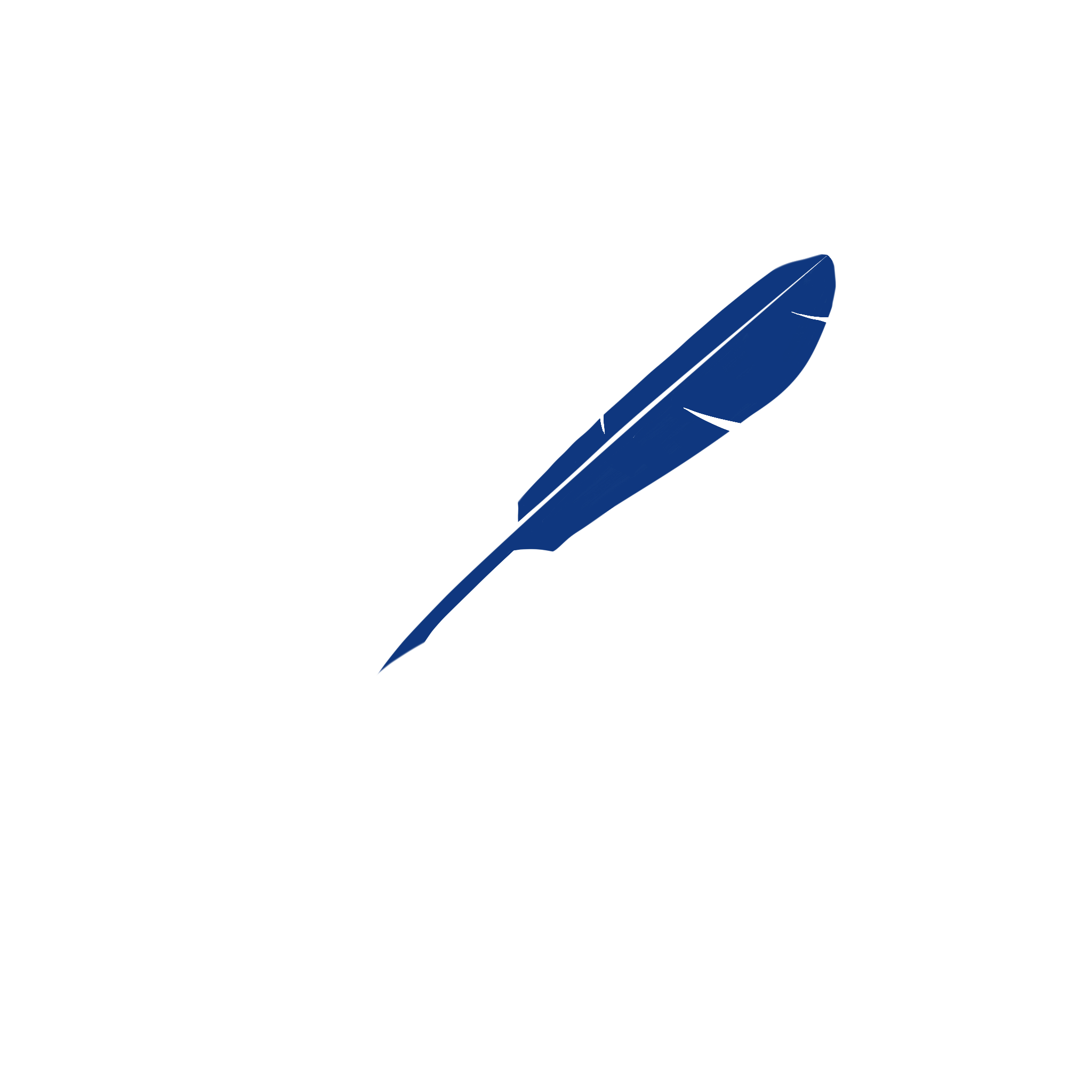 A blue quill pen representing the idea that knowledge and education empower individuals to achieve freedom